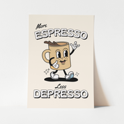 'More Espresso' Art Print in Vintage Colors