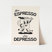 'More Espresso' Art Print in Beige and Black