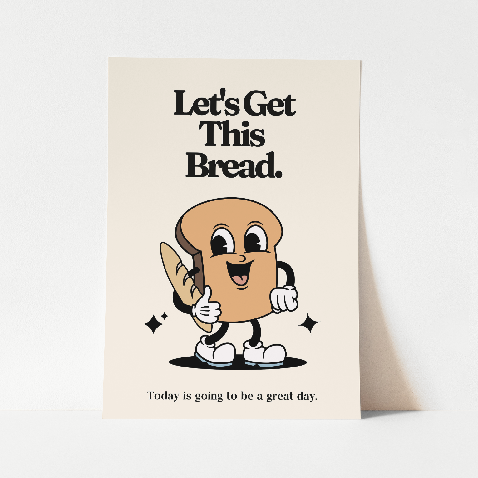 'Let's Get This Bread' Print in Vintage Colors