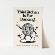 'This Kitchen Is For Dancing' Print in Silver