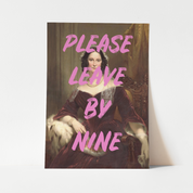 'Please Leave By Nine' Print in Pink