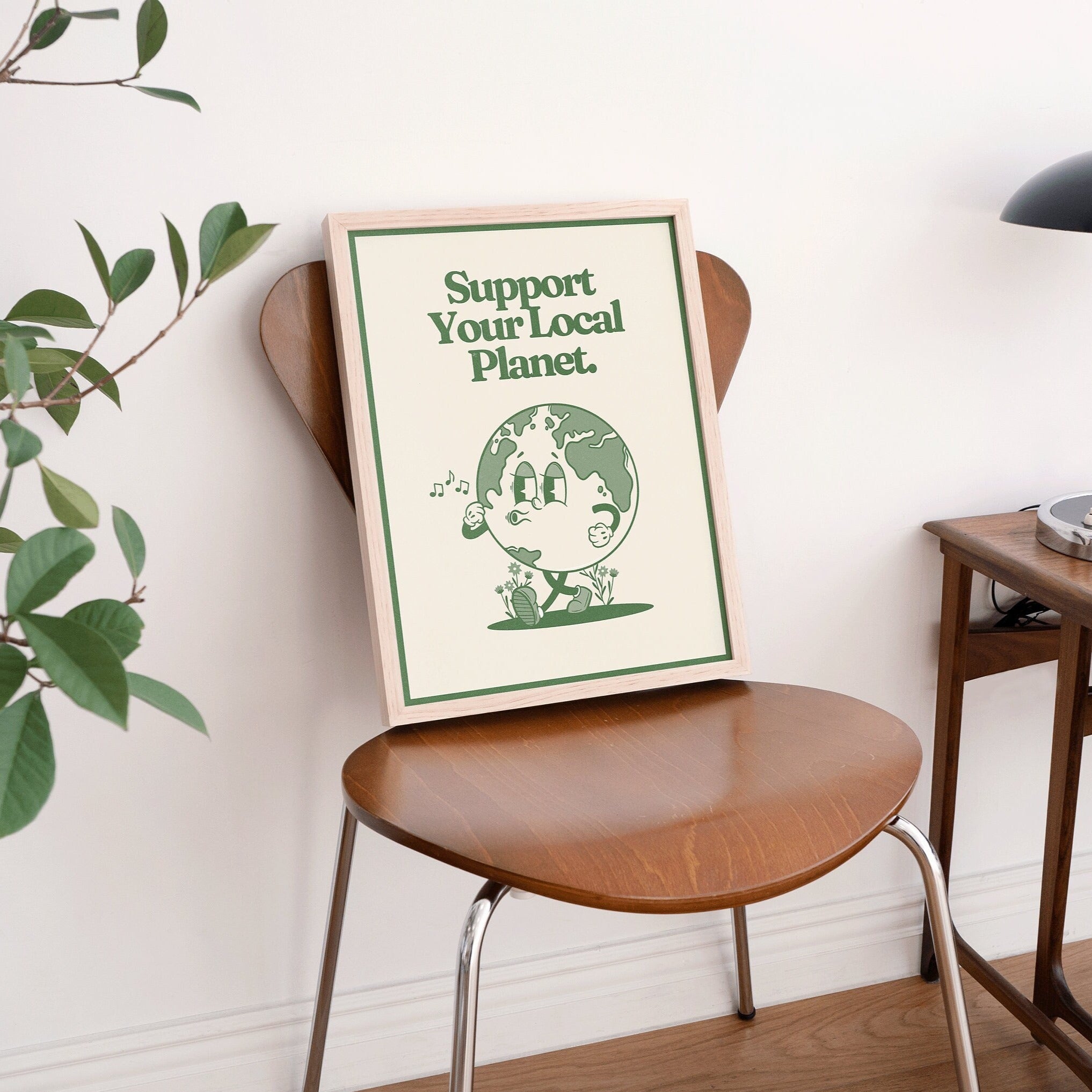'Support Your Local Planet' Print in Green