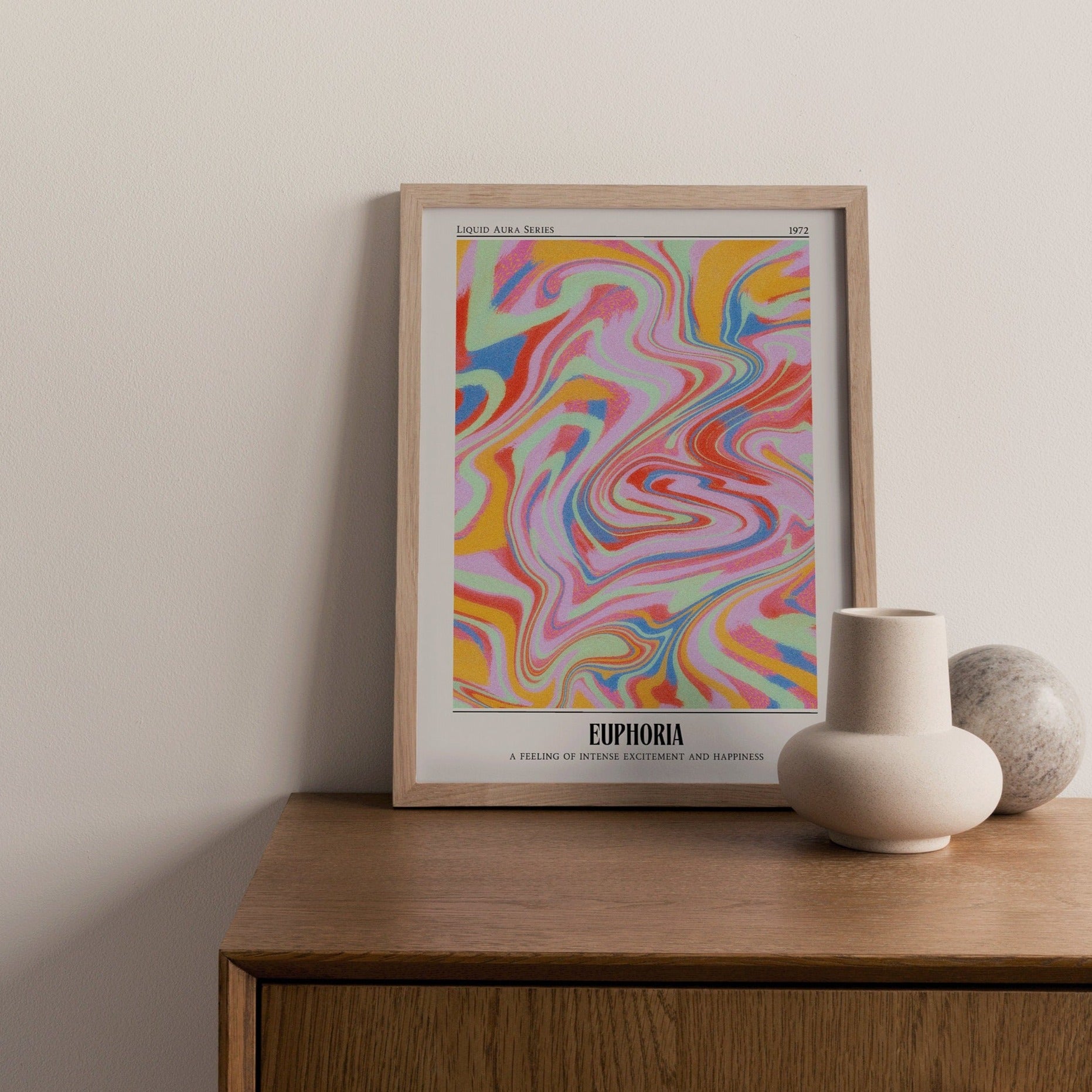 Aura Poster, Retro Gradient Print, Vintage Psychedelic Wall Art, Colorful Positive Aesthetic Room Decor, Euphoria Art Print, UNFRAMED