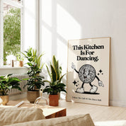 'This Kitchen Is For Dancing' Print in Silver